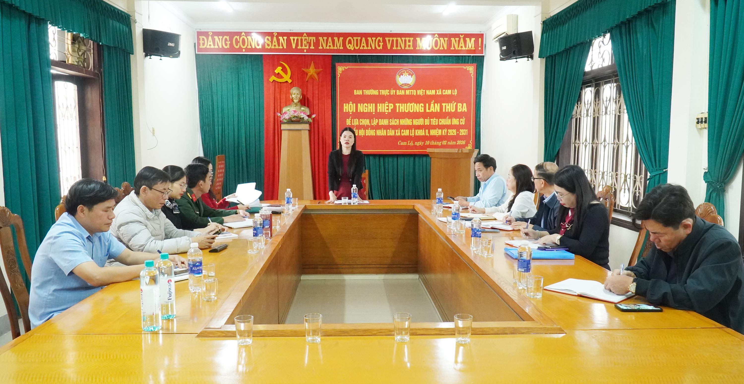 Ủy ban MTTQ Việt Nam xã Cam Lộ tổ chức hội nghị hiệp thương lần thứ ba