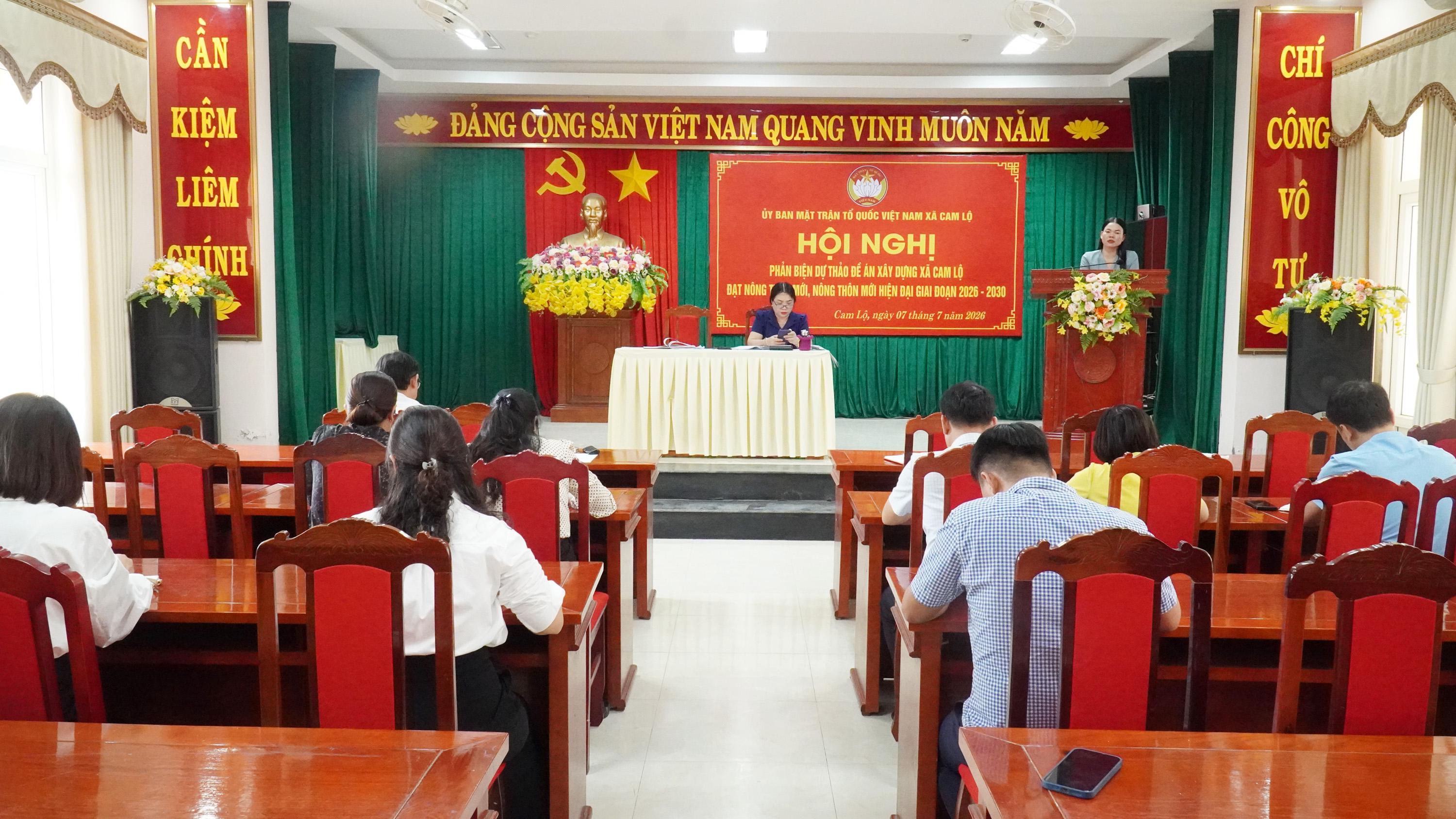Hội nghị phản biện dự thảo Đề án xây dựng xã Cam Lộ đạt chuẩn nông thôn mới, nông thôn mới hiện đại giai...
