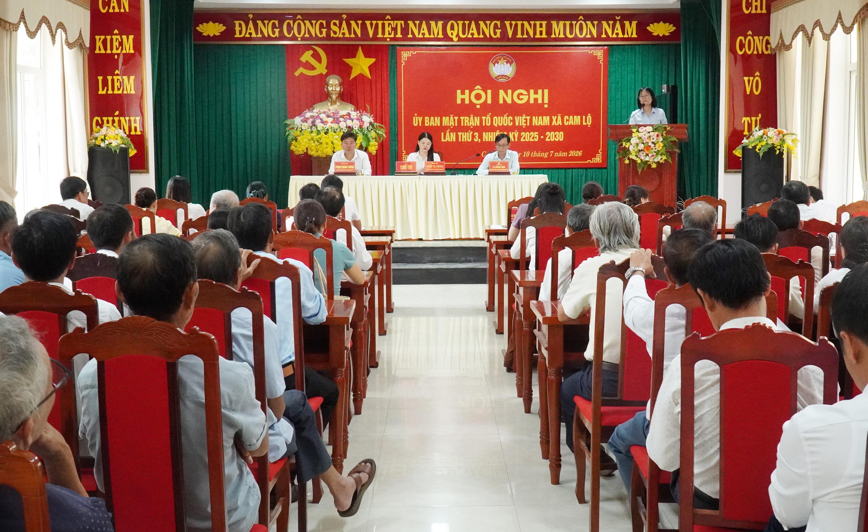 Hội nghị Ủy ban MTTQ Việt Nam xã Cam Lộ lần thứ 3, nhiệm kỳ 2025-2030