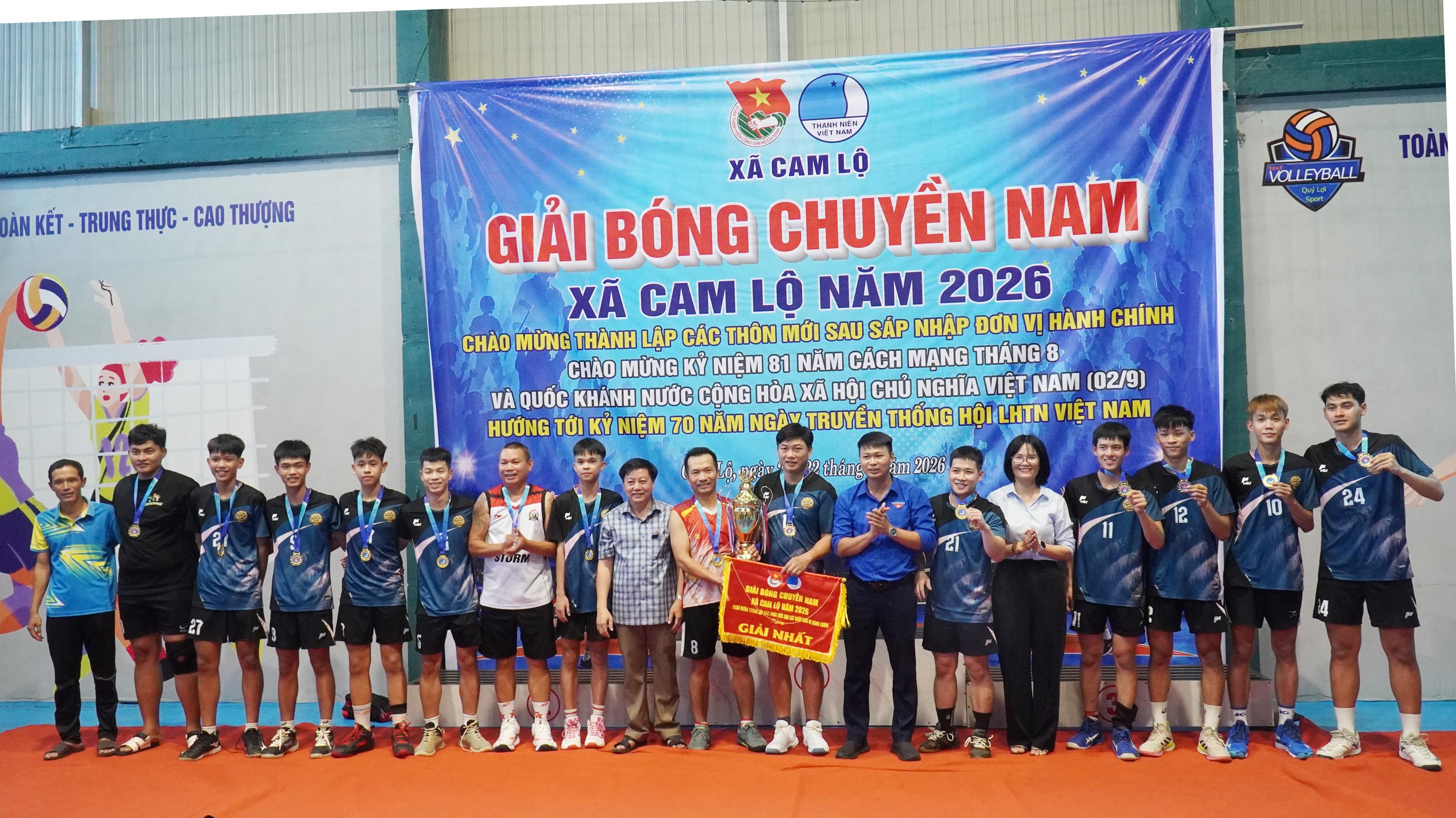 Bế mạc và trao giải Giải bóng chuyền nam thanh niên xã Cam Lộ năm 2026