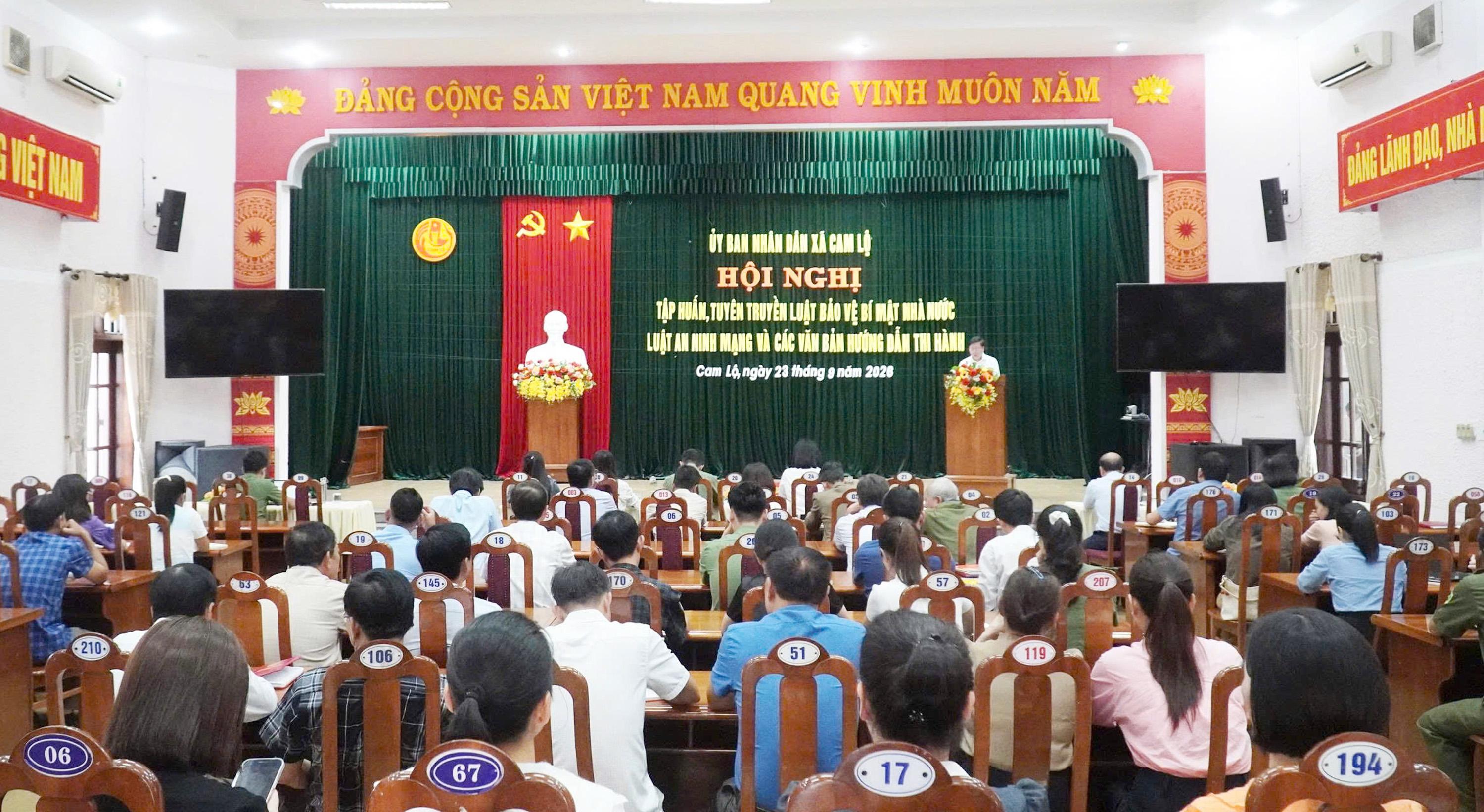 Cam Lộ tập huấn về Luật bảo vệ bí mật nhà nước, Luật an ninh mạng