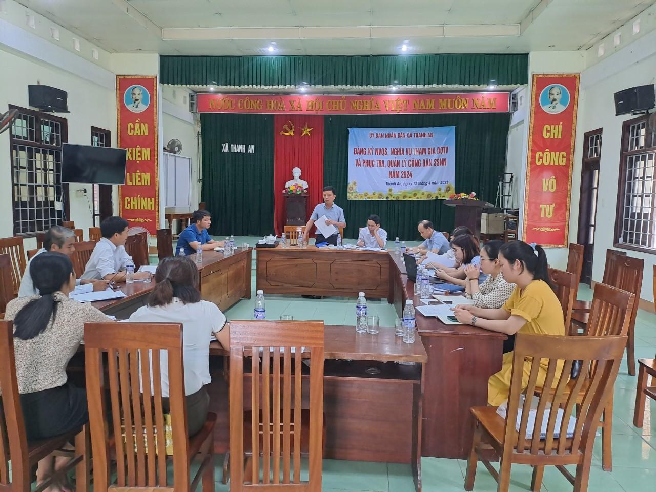 Phòng LĐ-TBXH kiểm tra tại xã Thanh An về lĩnh vực LĐ, việc làm, chính sách, có công, Pháp luật lao động năm 2023